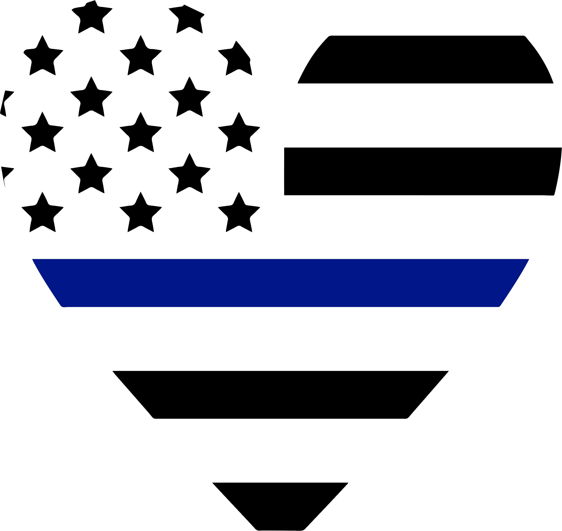 Download Thin Blue Line Heart Vinyl Decal for Home or Car (Black ...